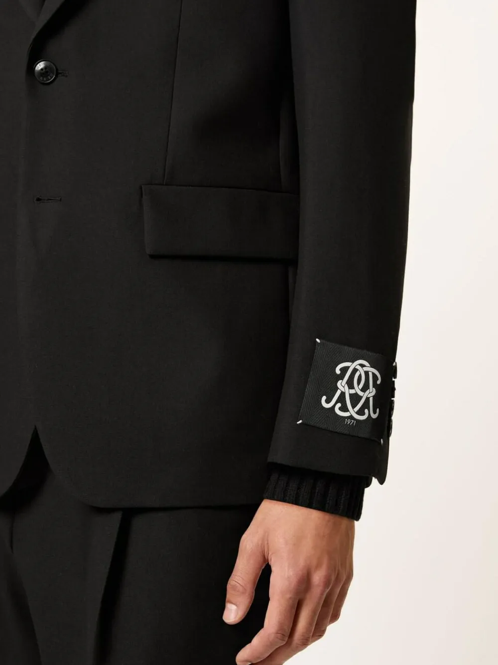 Reiss Black Arley Monogram Relaxed Single-Breasted Blazer^ Blazers & Formal Jackets|Occasionwear