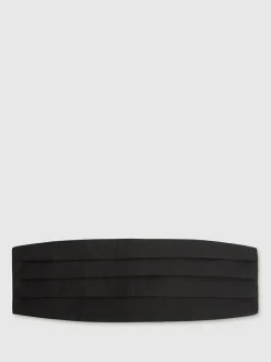Outlet Reiss Cameron Silk Grosgrain Cummerbund Black