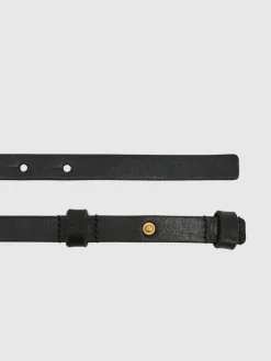 Reiss Black Cora Leather Buckle-Hardware Belt^Women Belts