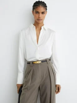 Reiss Black Cora Leather Buckle-Hardware Belt^Women Belts