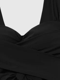 Online Reiss Black Cristina Wrap Design Bikini Top