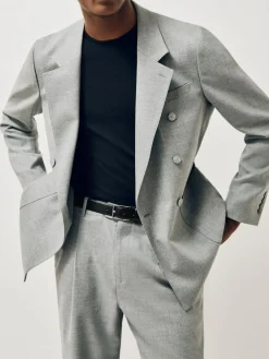 Outlet Reiss Dante Smooth Leather Belt Black