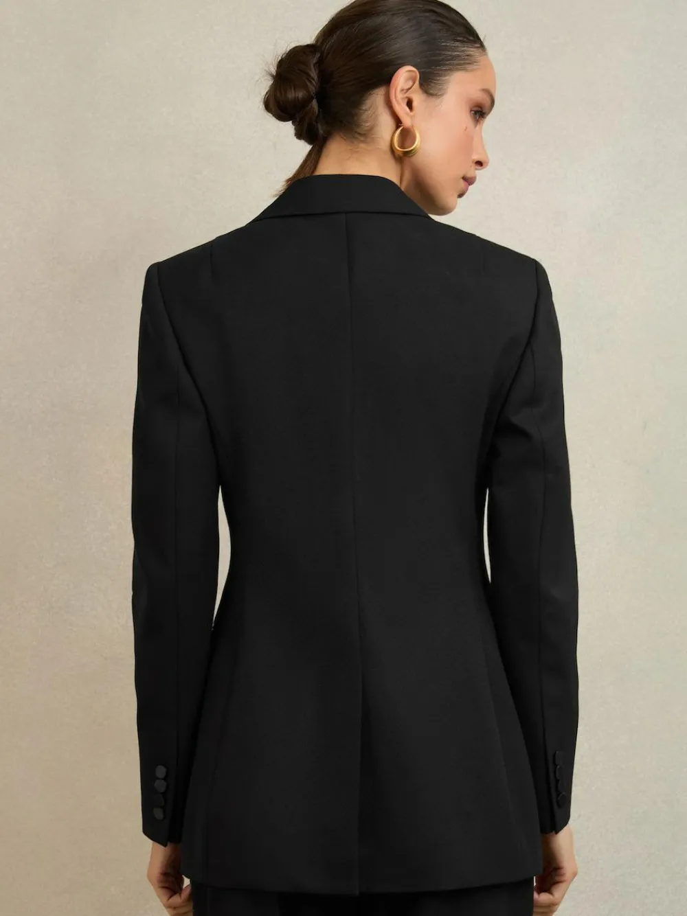 Reiss Black Della Atelier Single-Breasted Tuxedo Blazer^Women Suits & Tailoring