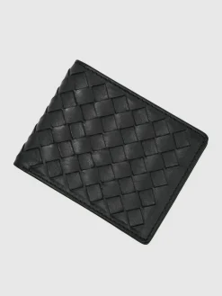 Hot Reiss Black Elton Leather Large Lattice-Effect Wallet