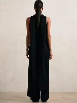 Best Reiss Farley Wide-Leg Cape Jumpsuit Black