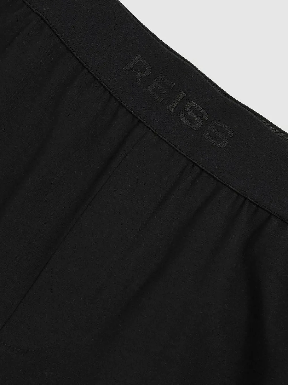 Sale Reiss Fleet Cotton Jersey Logo-Waistband Shorts with Stretch Black