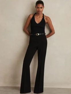 Best Reiss Gabi Flared Suit Trousers Black