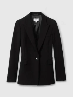 Sale Reiss Gabi Petite Tailored Single Breasted Suit Blazer Black
