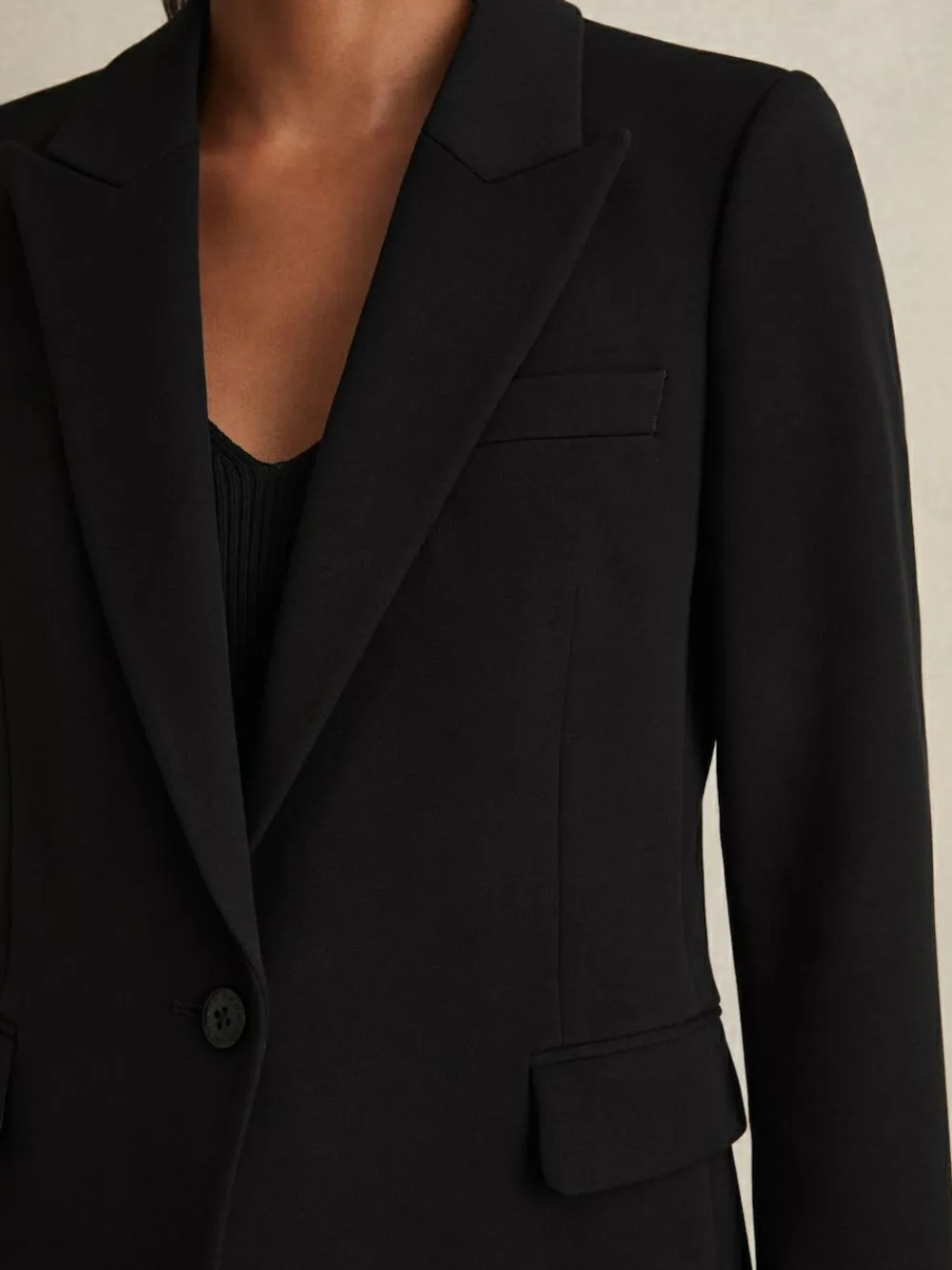 Sale Reiss Gabi Petite Tailored Single Breasted Suit Blazer Black