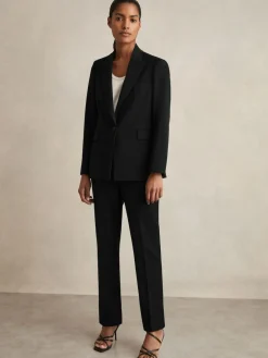 Sale Reiss Gabi Petite Tailored Single Breasted Suit Blazer Black