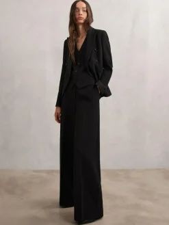 Online Reiss Gabi Petite Wide-Leg Suit Trousers Black