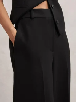 Online Reiss Gabi Petite Wide-Leg Suit Trousers Black