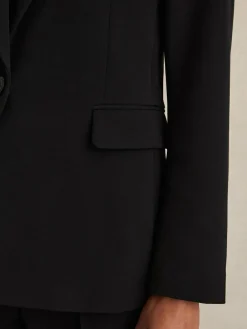 Reiss Gabi Tailored Single Breasted Suit Blazer Black