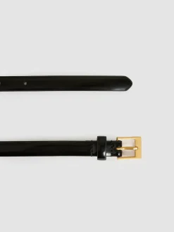 Hot Reiss Holly Thin Leather Belt Black