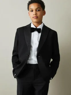 Outlet Reiss Black Knightsbridge B 3-9 yrs Single-Breasted Tuxedo Blazer Wool-Blend