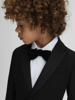 Outlet Reiss Black Knightsbridge 3-9 yrs Single-Breasted Tuxedo Blazer Wool-Blend