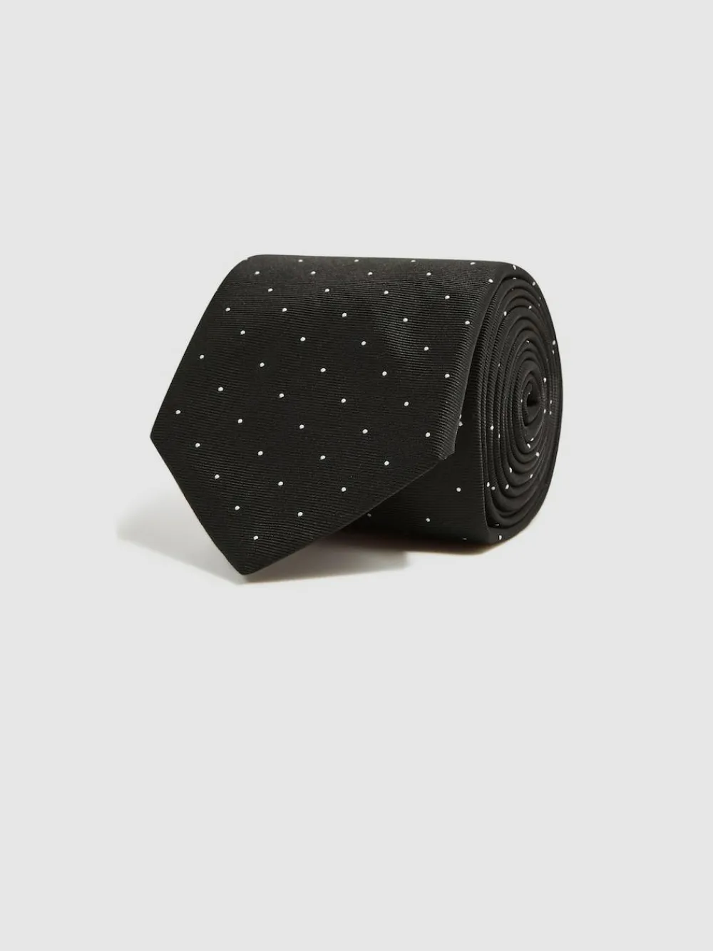 New Reiss Black Liam Polka Dot Silk Tie