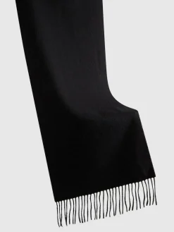 Sale Reiss Black Picton Wool and Cashmere Scarf