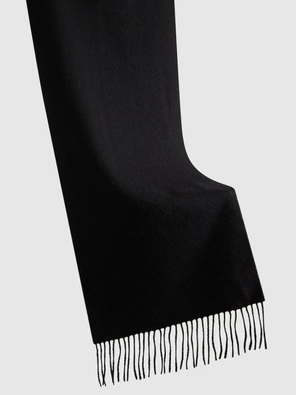Sale Reiss Black Picton Wool and Cashmere Scarf