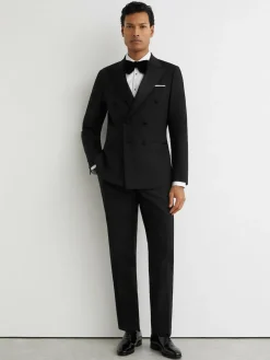 Clearance Reiss Black Poker Db Tailored-Fit Double-Breasted Tuxedo Jacket