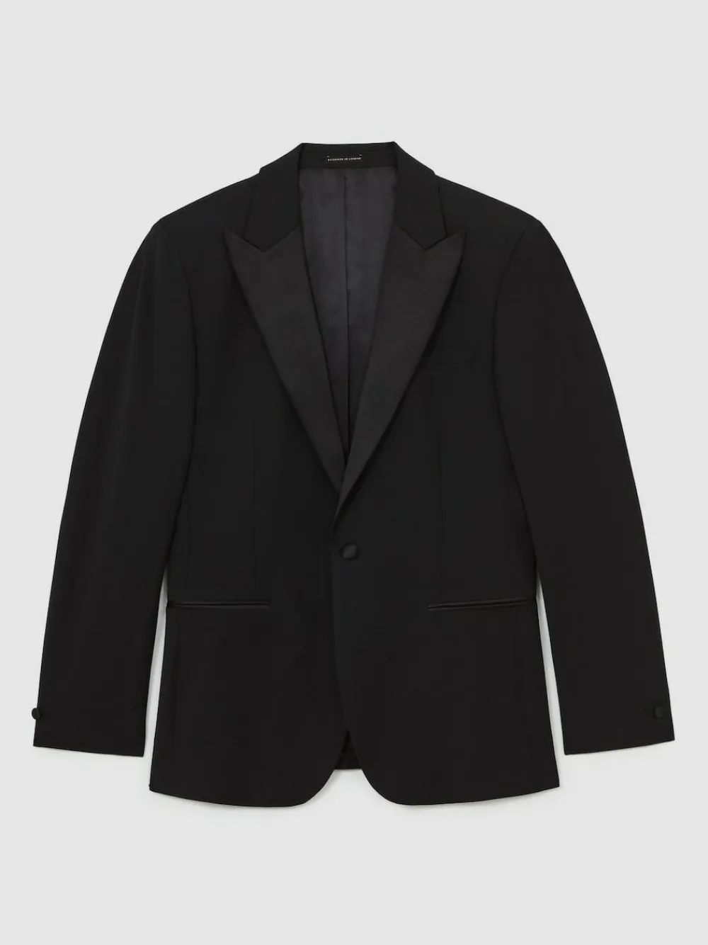 Best Reiss Black Poker Peak Lapel Single-Breasted Tuxedo Jacket Tailored-Fit