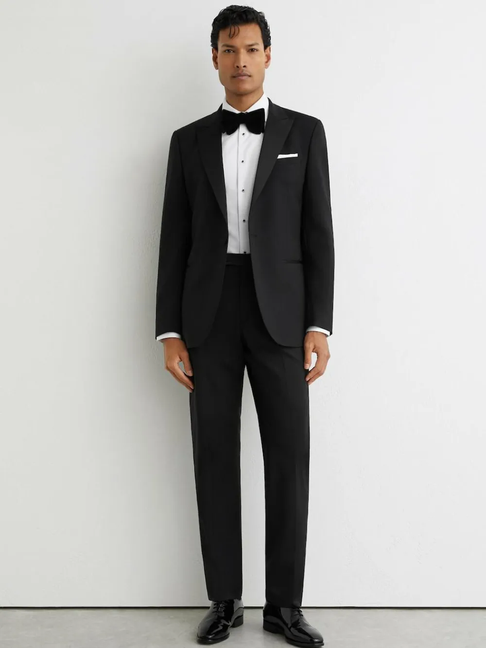 Best Reiss Black Poker Peak Lapel Single-Breasted Tuxedo Jacket Tailored-Fit