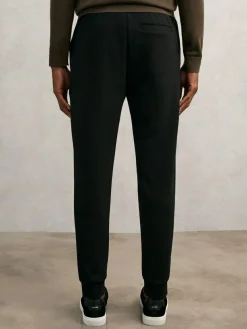 Outlet Reiss Black Premier Stretch-Jersey Tailored Joggers