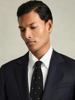 Reiss Black Punto Spot Silk Knitted Pin-Dot Tie^ Ties & Pocket Squares