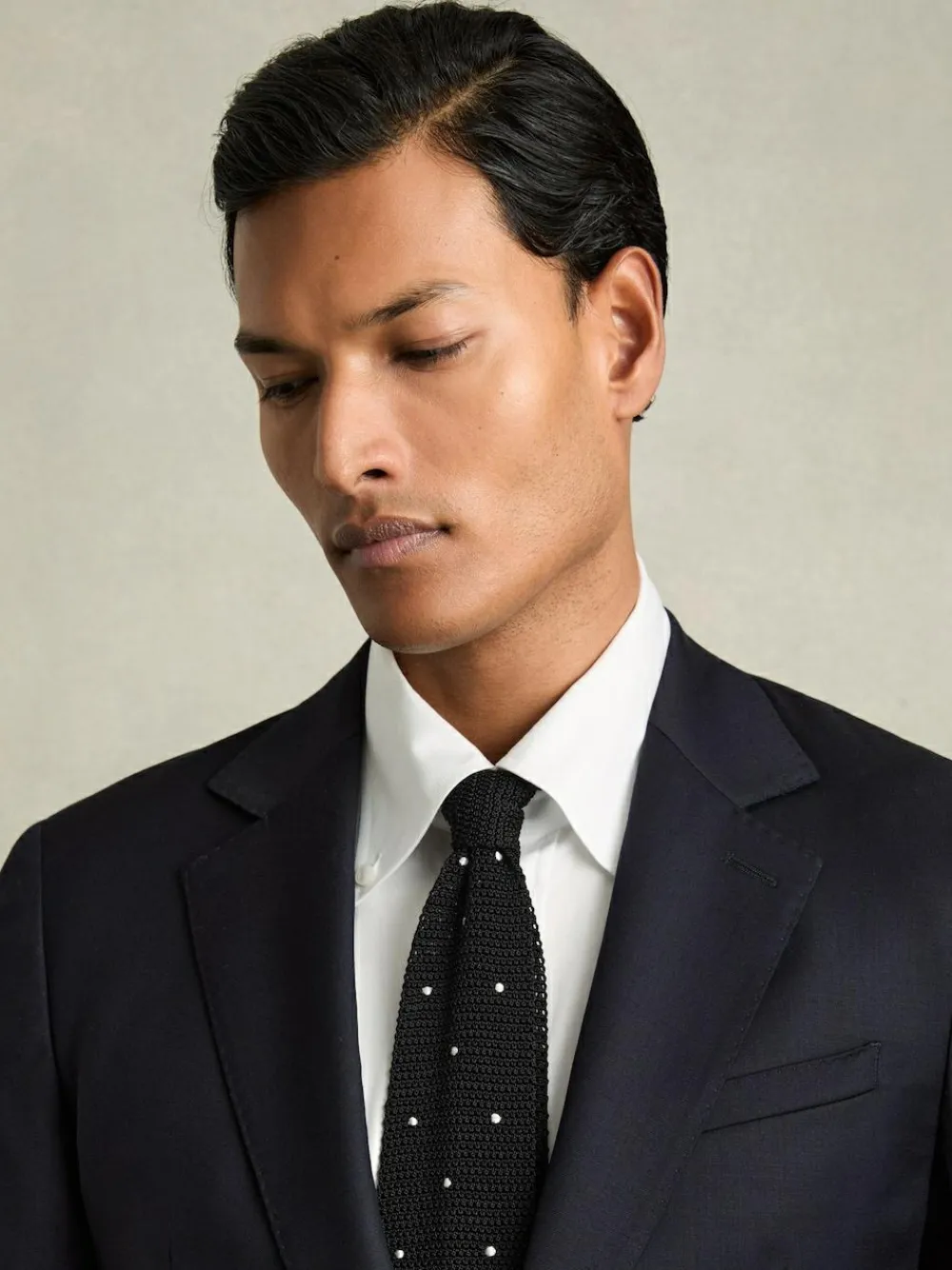 Reiss Black Punto Spot Silk Knitted Pin-Dot Tie^ Ties & Pocket Squares