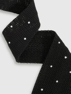 Reiss Black Punto Spot Silk Knitted Pin-Dot Tie^ Ties & Pocket Squares