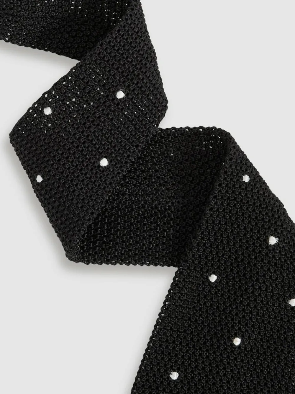 Reiss Black Punto Spot Silk Knitted Pin-Dot Tie^ Ties & Pocket Squares