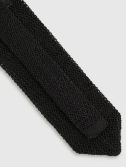 Reiss Black Punto Spot Silk Knitted Pin-Dot Tie^ Ties & Pocket Squares