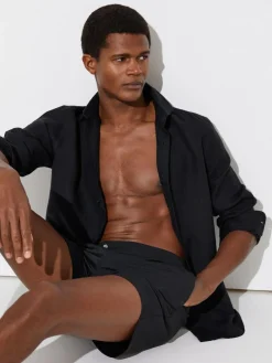 New Reiss Sun Side-Adjuster Swim Shorts Black