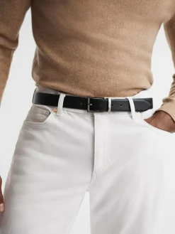 Online Reiss Ricky Reversible Leather Belt Black/Dark Brown