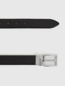 Online Reiss Ricky Reversible Leather Belt Black/Dark Brown