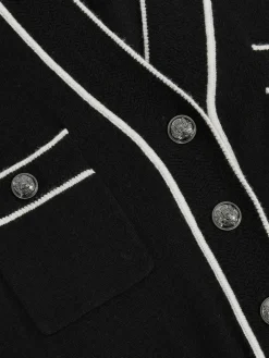 Reiss Black/Ivory Lorrie Wool-Blend Tipped Dress With Cashmere^Women Midi Dresses|Knitwear