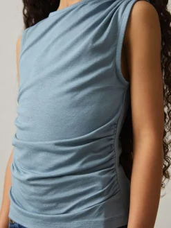 Reiss Blue Jasmine 3-9 yrs Ruched Jersey Vest^ Vests