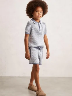 Reiss Blue/White Peter 3-9 yrs Cotton-Blend Knitted Stripe Shorts^ Shorts