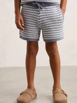 Reiss Blue/White Peter 3-9 yrs Cotton-Blend Knitted Stripe Shorts^ Shorts