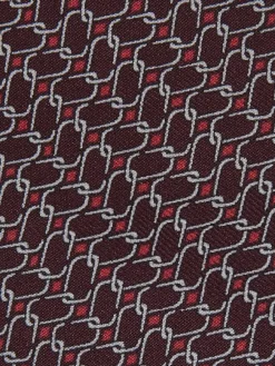 Discount Reiss Bernardo Silk Geometric-Chain Print Tie Bordeaux