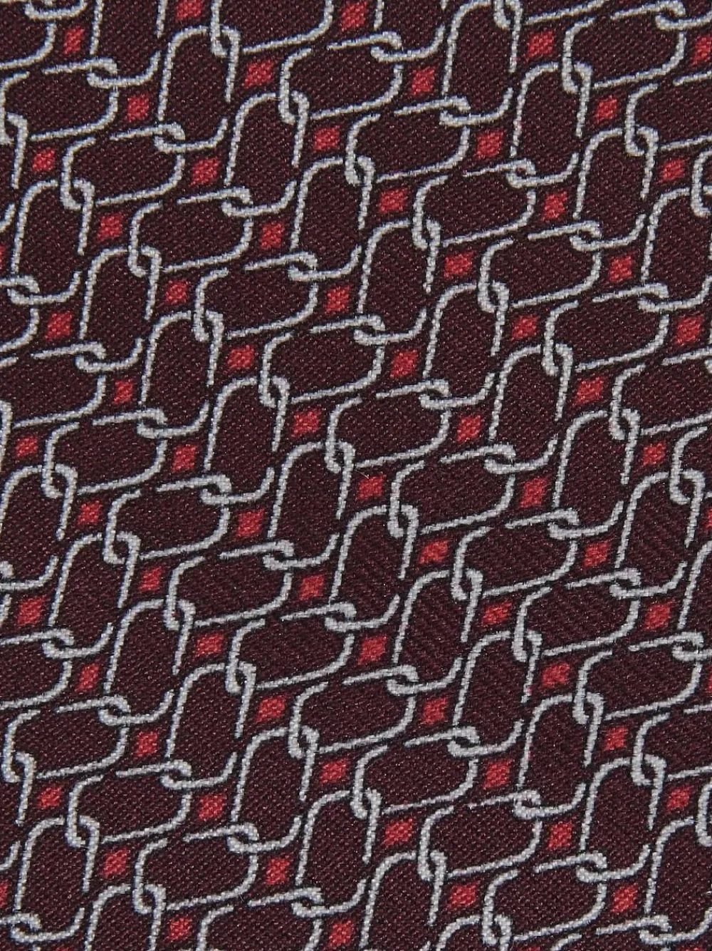 Discount Reiss Bernardo Silk Geometric-Chain Print Tie Bordeaux
