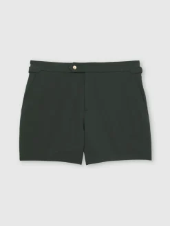 Reiss Sun Side-Adjuster Swim Shorts Bottle Green