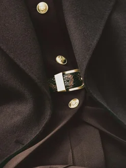 Reiss Brown Snake-Effect Hazel Leather Snake-Effect Belt