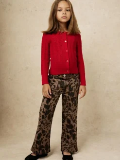 Outlet Reiss Brown Wilma 3-9 yrs Leopard-Print Flared Jeans