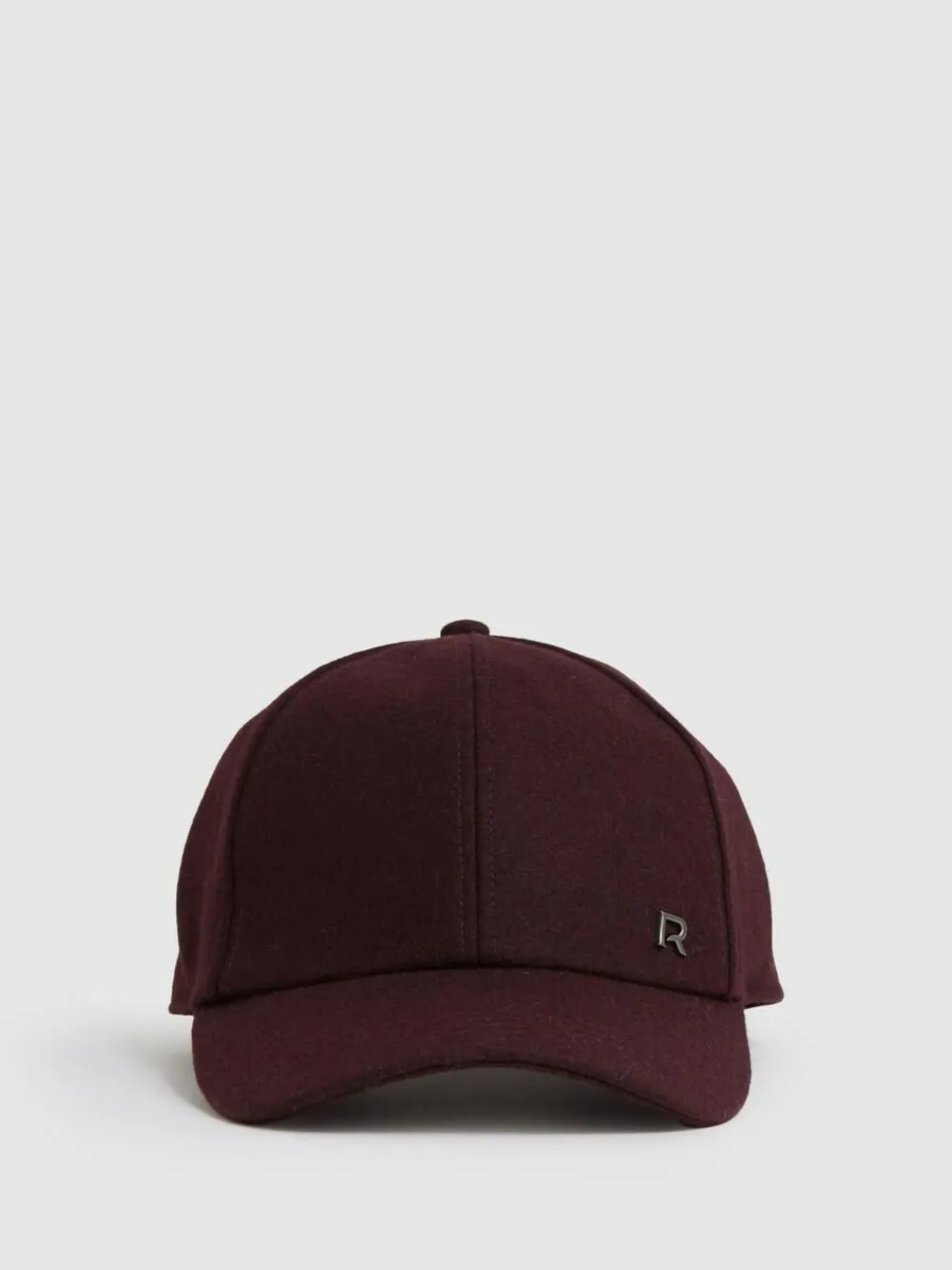 Outlet Reiss Fiona Wool-Blend Flannel Baseball Cap Burgundy