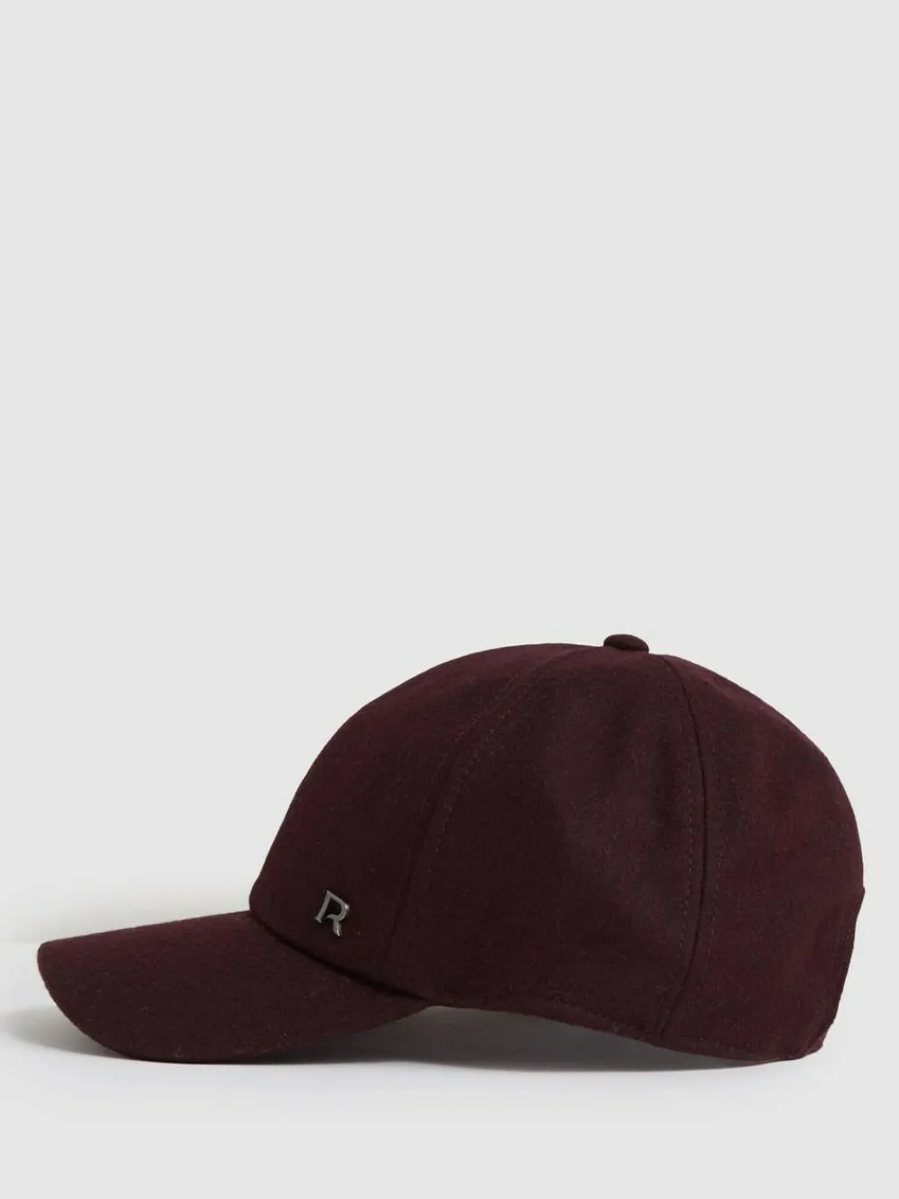Outlet Reiss Fiona Wool-Blend Flannel Baseball Cap Burgundy