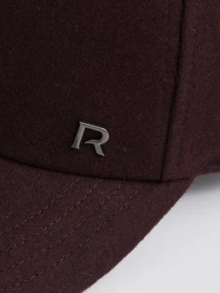 Outlet Reiss Fiona Wool-Blend Flannel Baseball Cap Burgundy