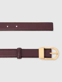 Reiss Hazel Leather Curved-Buckle Belt^Women Belts