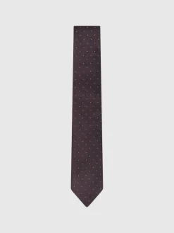 Reiss Burgundy Liam Polka Dot Silk Tie^ Ties & Pocket Squares