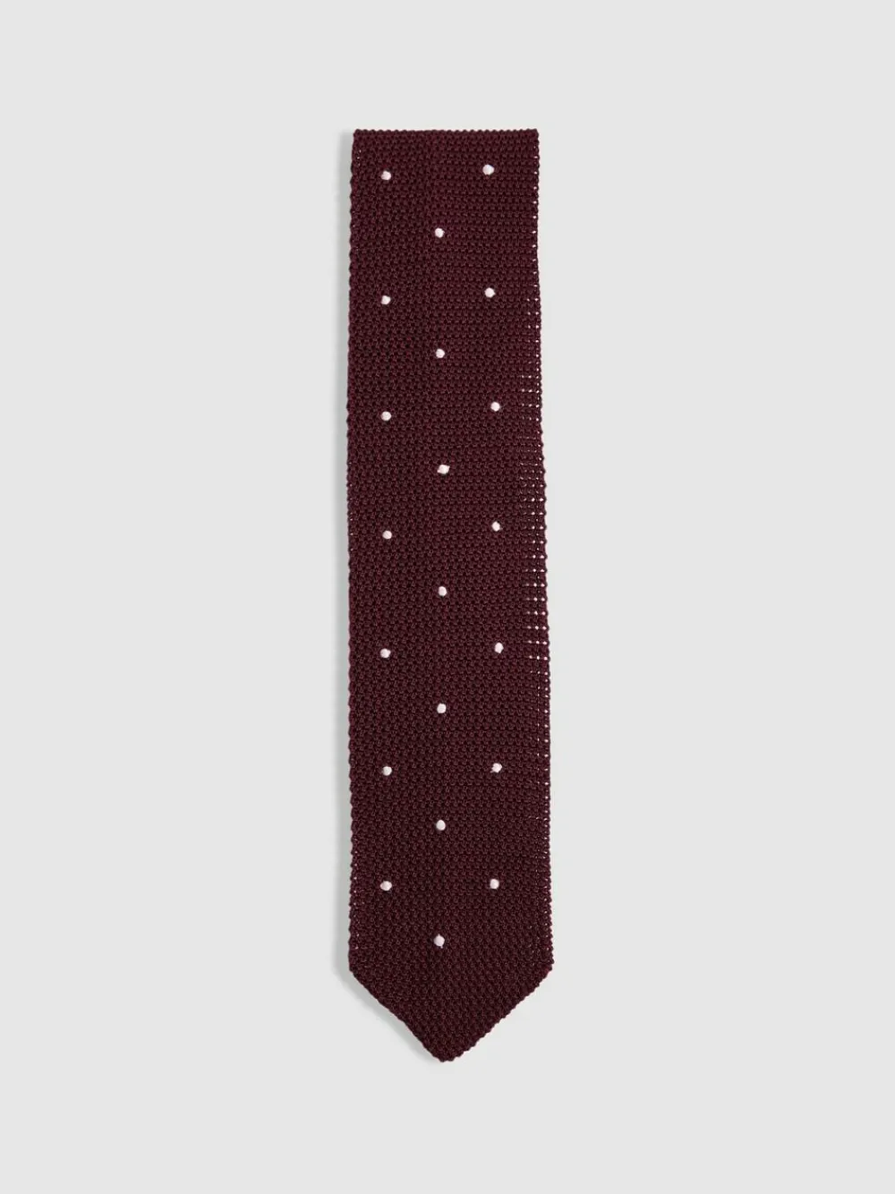 Online Reiss Punto Spot Silk Knitted Pin-Dot Tie Burgundy